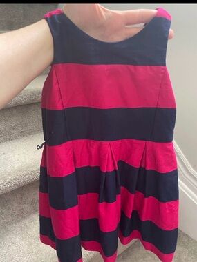 Polo by Ralph Lauren Navy and Pink Striped Girls' Formal Dress
